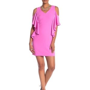 Trina Turk Lambada Cold Shoulder Ruffle Dress 6 New